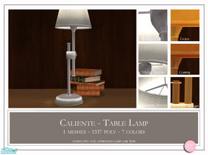 Sims 2 — Caliente Table Lamp by DOT — Caliente Table Lamp 1 MESH Plus Recolors. Sims 2 by DOT of The Sims Resource.