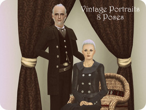 Sims 3 — Vintage Portrait 1 by jessesue2 — Old style couple portraits from the olden days. Pose 1 and 2 with the book,