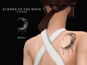 Sims 4 — Summer On The Moon-Tattoo- by -Merci- — Tattoo in 2 Colours. (Black-White) Left and Right options.