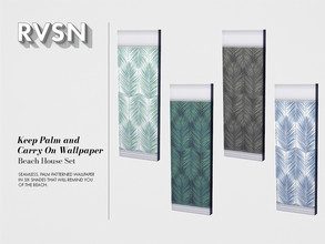 Sims 4 — Keep Palm and Carry On Wallpaper by RAVASHEEN — Seamless, palm patterned wallpaper in six shades that will