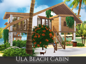 Sims 4 — Ula Beach Cabin by Rirann — Ula is a cosy Beach Cabin for a small sim family. Fully furnished and decorated.
