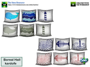 Sims 3 — kardofe_Boreal Hall_Cushions by kardofe — Set of three cushions, to put on the sofa, without the need for