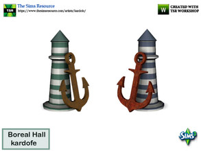 Sims 3 — kardofe_Boreal Hall_Decorative by kardofe — Decorative object of tablecloth, it is a small lantern and an anchor