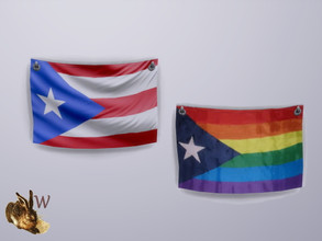 Sims 4 — Puerto Rico Flags by wtrshpdwn — The flag of Puerto Rico to hang in your home and show your Orgullo and a