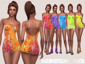 Sims 4 — ShortJumpsuit by Paogae — Short, colorful, cheerful and fun jumpsuit for the hot days of our sims, to be used in
