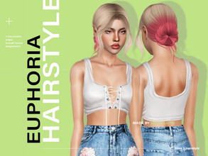Sims 3 — LeahLillith Euphoria Hair by Leah_Lillith — All LODs Smooth bones assignement hope you will enjoy^^