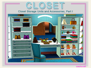Sims 3 — Modern Closet Storage Unit 01 by Cashcraft — A closet unit with designated shoe shelves, plus lots of room for