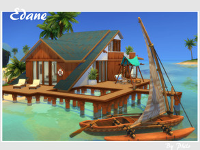 Sims 4 — Edane (No CC) by philo — With its 3 bedrooms, this tropical villa with a slight modern twist can accomodate up