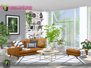 Sims 4 — Avery Living Room by NynaeveDesign — Give your living room an inviting sense of comfort with a sofa or a