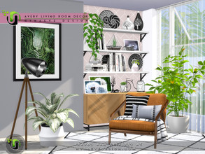 Sims 4 — Avery Living Room Decor by NynaeveDesign — Spruce up the living room with some strategically placed throw