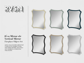 Sims 4 —  by RAVASHEEN — Large, wall-mounted mirror that comes in six, modern colors and several textures. This style is