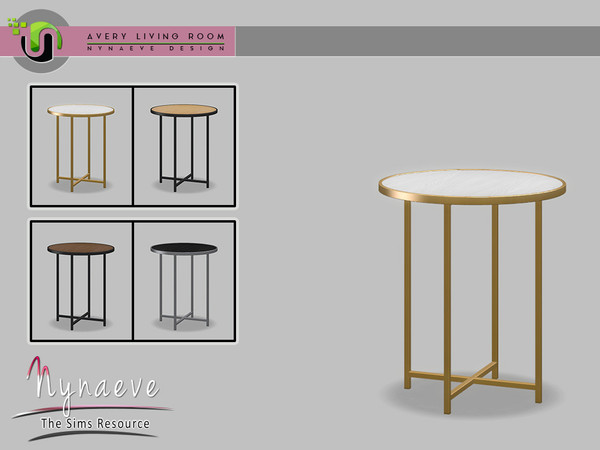 Sims 4 — Avery End Table by NynaeveDesign — Avery Living Room - End Table Located in: Surface - End Tables Price: 248