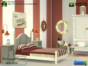 Sims 4 — kardofe_Bedroom Coast by kardofe — Adult bedroom, nautical style, consisting of 14 new meshes in different color