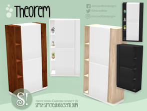 Sims 4 — Theorem Study - Bookcase by SIMcredible! — by SIMcredibledesigns.com available at TSR 4 colors in 6 variations
