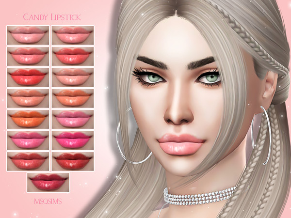 Sims 4 — Candy Lipstick by MSQSIMS — - 15 Swatches - Teen - Elder - Base Game - Custom Thumbnail