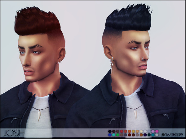 Sims 4 — Mathcope Josh Hair by mathcope2 — NEW MESH! Specifications: *Hat compatible. *26 Swatches *EA maxis match color