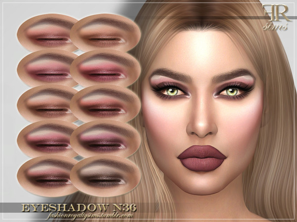 Sims 4 — Eyeshadow N36 by FashionRoyaltySims — Standalone Custom thumbnail 10 color options HQ texture Compatible with HQ