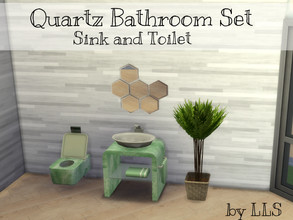 Sims 4 — Quartz Bathroom by LLS by lavilikesims — 4 colours, Base game friendly. (Toilet and sink set) by LLS, please