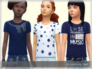 Sims 4 — T-shirt Blue by bukovka — T-shirt for girls, a child. Installed independently, suitable for the base game. 6