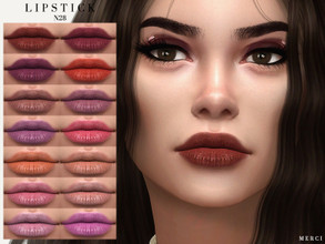 Sims 4 — Lipstick N28 by -Merci- — Lipstick in 18 Colours. HQ Mod compatible. Unisex, teen-elder. Have Fun!
