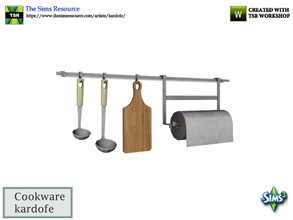 Sims 3 — kardofe_Cookware_Toilet roll holder by kardofe — Wall bar for the kitchen with cutting board, two saucepans and
