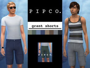 Sims 4 — grant shorts (island living required). by Pipco — shorts from island living in some neutral tones. 8 swatches