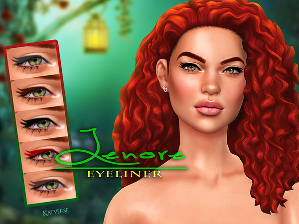 Sims 4 — Lenore Eyeliner by KatVerseCC — Fun cute little eyeliner for your sims. I hope you enjoy! :) 5 swatches Teen to