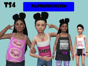 Sims 4 — Child T-Shirts Fun Patterns by PantherGirlSim — Female Child T-shirt in fun designs 8 different swatches Base