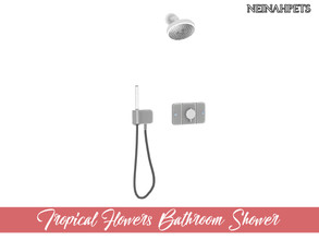 Sims 4 — Tropical Flowers Bathroom - Shower by neinahpets — A tropical bathroom shower.