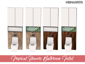 Sims 4 — Tropical Flowers Bathroom - Toilet by neinahpets — A toilet for the tropical bathroom. 4 Styles.