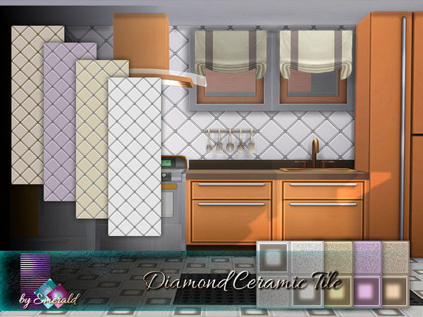 Sims 4 — Diamond Ceramic Tile by Emerald — This elegant looking diamond ceramic tile is always trendy.