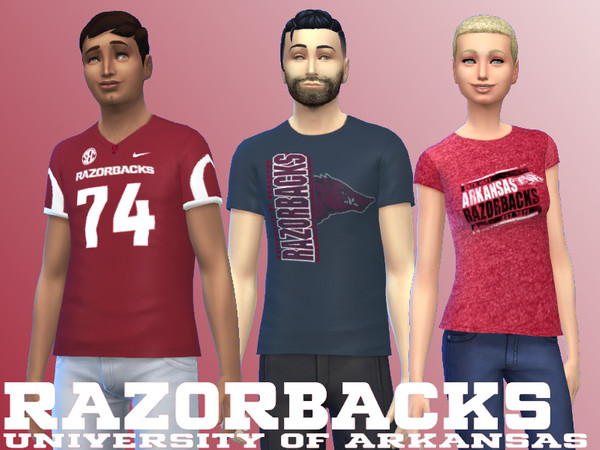 Sims 4 — University of Arkansas collection by RJG811 — University of Arkansas collection -Razorbacks football jersey