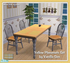 Sims 2 — VS Yellow Placemats Set by Vanilla Sim — 