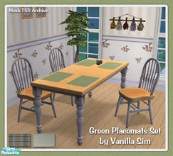Sims 2 — VS Green Placemats Set by Vanilla Sim — 