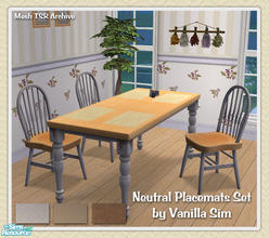 Sims 2 — VS Neutral Placemats Set by Vanilla Sim — 