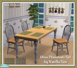 Sims 2 — VS Olive Placemats Set by Vanilla Sim — 
