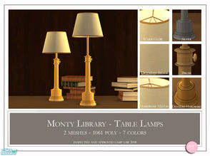Sims 2 — Monty Library Table Lamp by DOT — Monty Library Table Lamp 2 Meshes Plus Recolors. Sims 2 by DOT of The Sims
