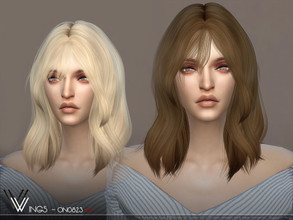 Sims 4 — WINGS-ON0826 by wingssims — This hair style has 20 kinds of color File size is about 10MB Hope you like it!