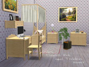 Sims 4 — Bedroom Charlott Kids and Toddlers by ShinoKCR — Classic Single Bedroom Furniture -Separated Single Bed: Bedding