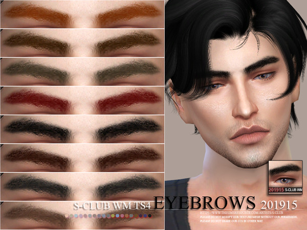 Sims 4 — S-Club WM ts4 Eyebrows 201915 by S-Club — Eyebrows, 17 swatches, hope you like, thank you.