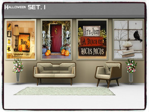 Sims 3 — DDxx_Halloween SET. I by Xodess — This set consists of four separate paintings, all based around the Autumn