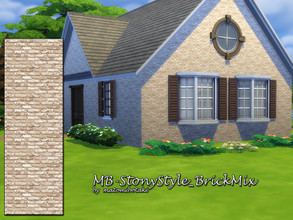 Sims 4 — MB-StonyStyle_BrickMix by matomibotaki — MB-StonyStyle_BrickMix, a set with matching brick walls, brick walls