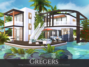 Sims 4 — Gregers by Rirann — Gregers is a contemporary house for a middle sim family. Fully furnished and decorated.