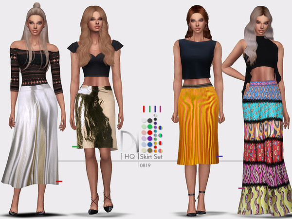 Sims 4 — SET 25 - Printed Skirt Set by DarkNighTt — SET 25 - Printed Skirt Set Have 4 Skirts. Printed textures. HQ