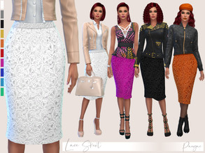 Sims 4 — LaceSkirt by Paogae — Elegant skirt, length below the knee, in ten colors, to be combined to always have a