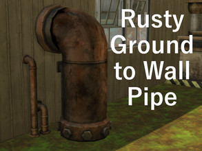 Sims 4 — Rusty Ground to Wall Pipe-REQUIRES GET TO WORK by Citrine_Witch — Rusty ground to wall pipe, perfect to go with