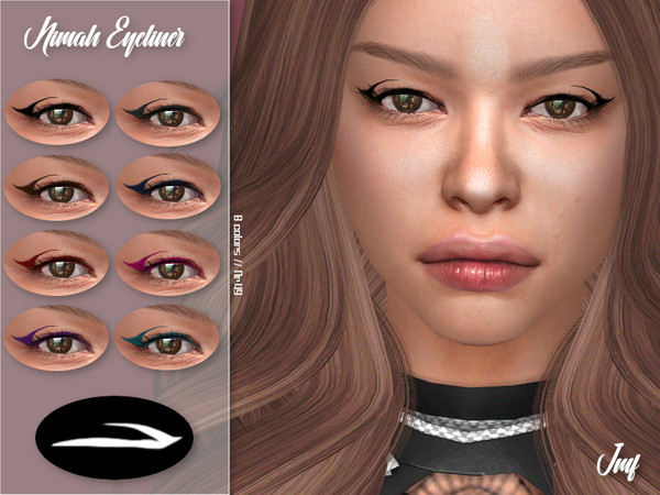 Sims 4 — IMF Nimah Eyeliner N.49 by IzzieMcFire — Nimah Eyeliner N.49 contains 8 colors in hq texture. Standalone item