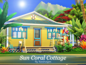 Sims 4 — Sun Coral Cottage by Xandralynn — Sun Coral Cottage is a vibrantly colored beach cottage, suitable for a small