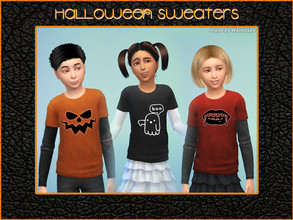 Sims 4 — Sweaters - Halloween 2019 by WanessaV — 3 cute halloween sweaters for your little girls and boys. Made by