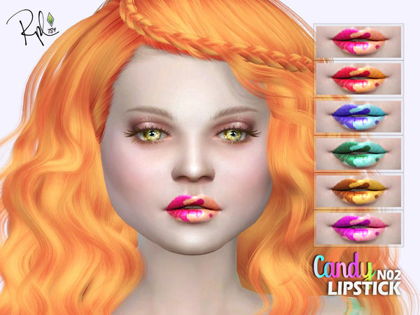 Sims 4 — Candy Lipstick N02 by RobertaPLobo — :: 6 swatches. :: Female, all ages. :: Occult: All. :: Custom Thumbnail.